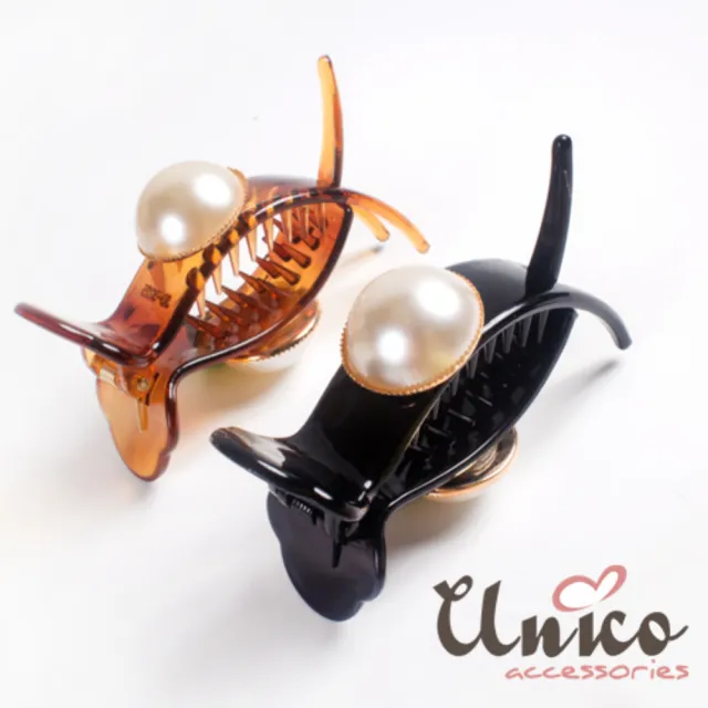 【UNICO】韓版 時尚細緻大珍珠馬尾夾/髮抓(聖誕/髮飾)