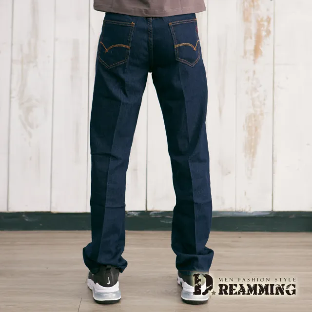 【Dreamming】美式街頭原色彈力中直筒牛仔褲(共三色)