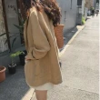 【Shiny 藍格子】純色棉麻寬鬆休閒外套 V3426 現+預(女裝 罩衫)