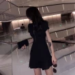【D.studio】韓版新款極簡主義心機拉鍊黑色洋裝(套裝 小黑裙 連衣裙 裙子 衣服 女裝 上衣 約會 禮服 T214)
