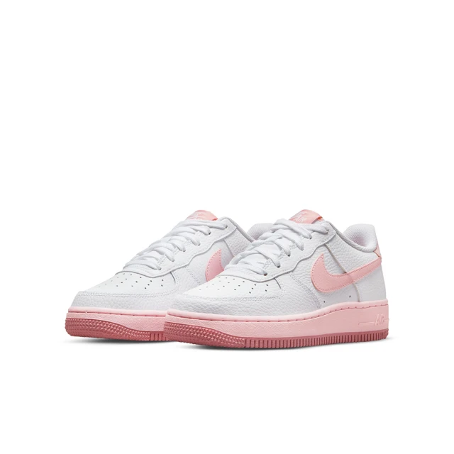 NIKE 耐吉 休閒鞋 女鞋 大童 運動鞋 緩震 AF1 AIR FORCE 1 GS 白粉 CT3839-107(3K2054)