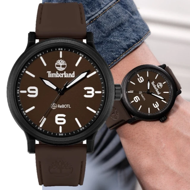 TimberlandTimberland 天柏嵐 DRISCOLL系列 海洋塑料腕錶 矽膠帶-咖啡 46mm(TDWGM0029507)