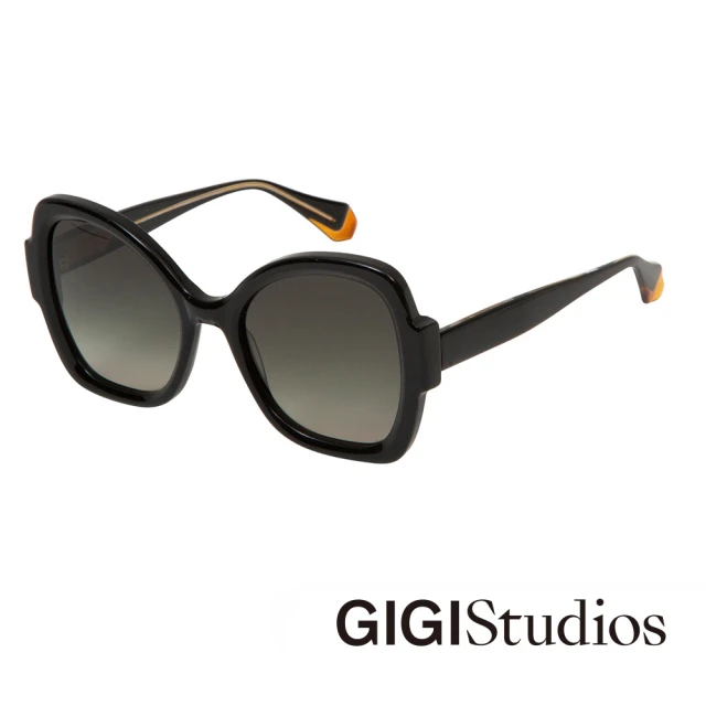 【GIGI Studios】顯小臉 質感蝴蝶大框太陽眼鏡(黑 - OPHELIA-6627/1)