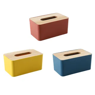 【小誠購物】日式質感撞色木紋面紙盒(面紙收納/衛生紙盒/紙巾盒/面紙盒) 