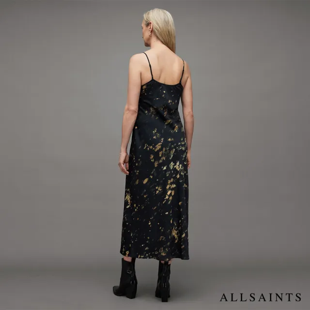 【ALLSAINTS】BRYONY RONNIE 中長版洋裝Black WD352Z(常規版型)