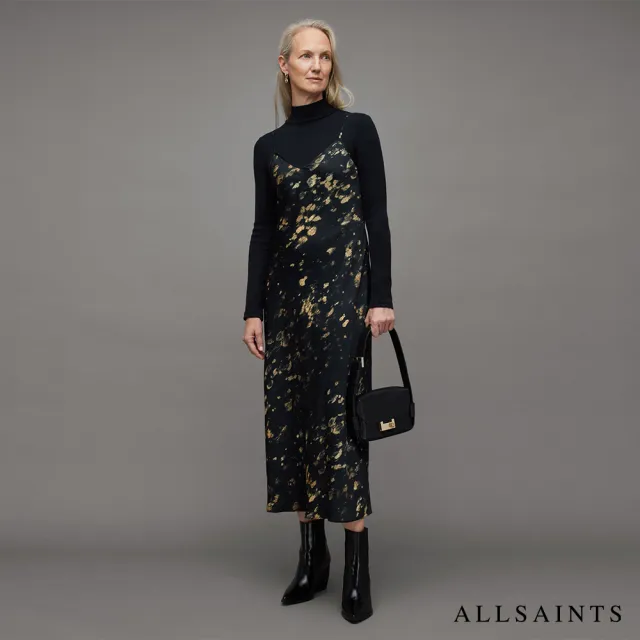 【ALLSAINTS】BRYONY RONNIE 中長版洋裝Black WD352Z(常規版型)