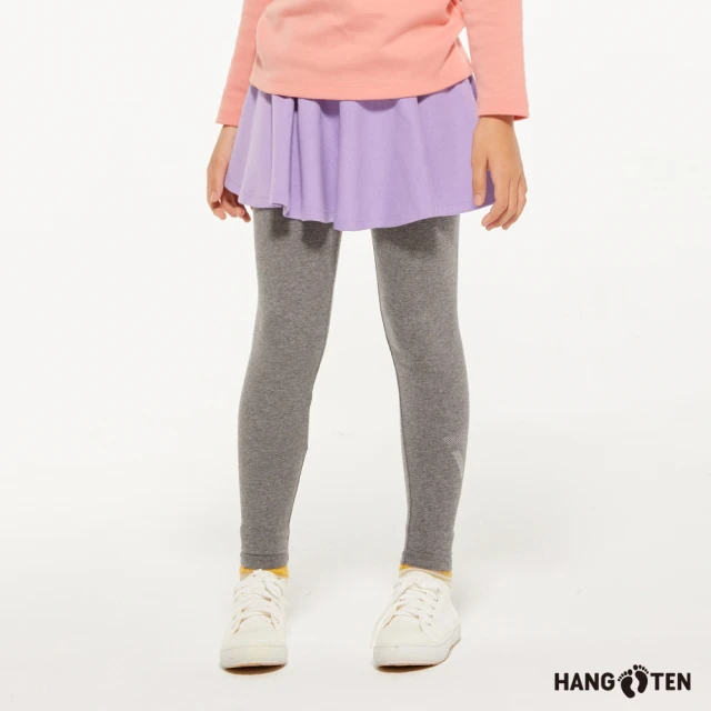 Hang Ten 童裝-恆溫多功能-保暖假兩件安全反光針織褲裙(淺紫)