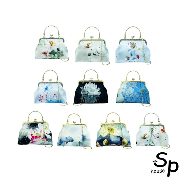 【Sp house】雙11 優雅荷花蓮花單背手提女用鍊條包(10款可選)