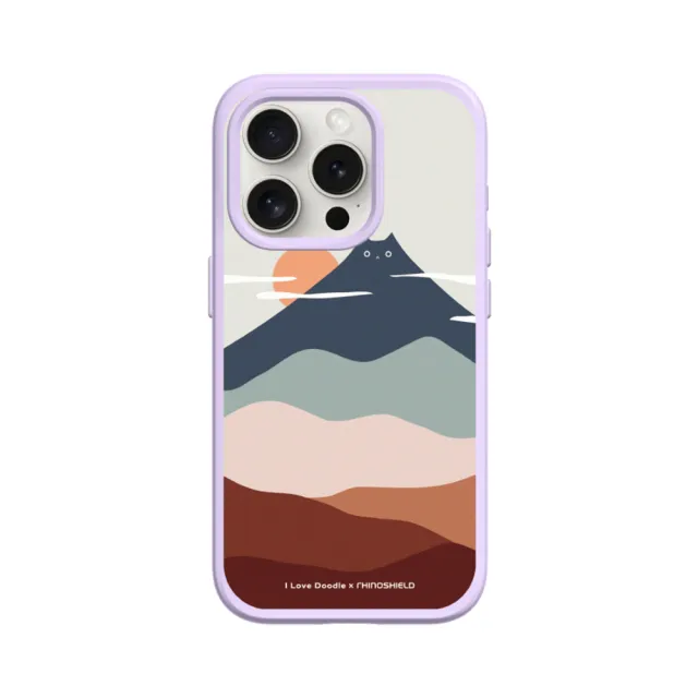 【RHINOSHIELD 犀牛盾】iPhone 15系列 SolidSuit MagSafe兼容 磁吸手機殼/貓咪山(I Love Doodle)