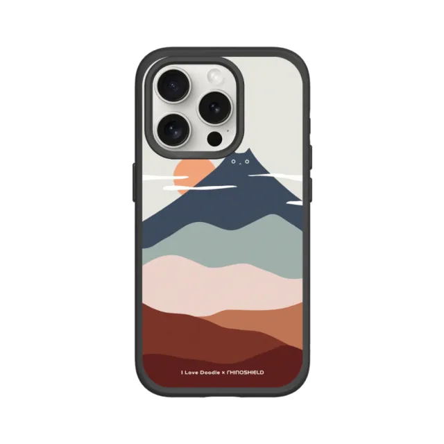 【RHINOSHIELD 犀牛盾】iPhone 15系列 SolidSuit MagSafe兼容 磁吸手機殼/貓咪山(I Love Doodle)