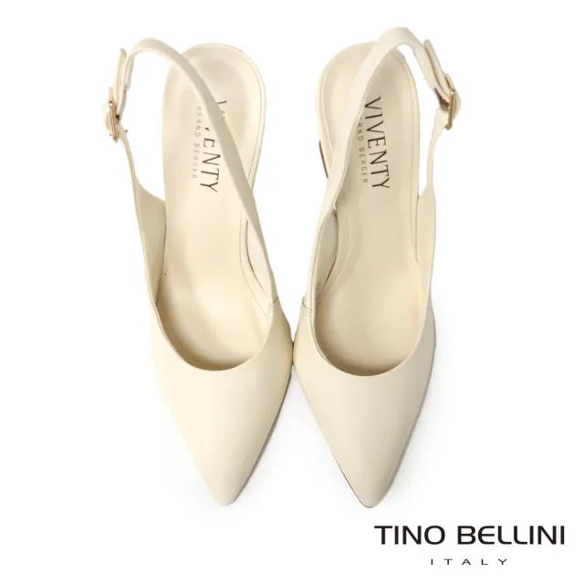 【TINO BELLINI 貝里尼】巴西進口典雅素面後繫帶高跟鞋FS3V003(白色)