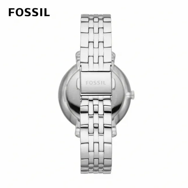 【FOSSIL 官方旗艦館】Jacqueline 鑽圈奢華日月女錶 銀色不鏽鋼鍊帶 指針手錶 36MM ES5164