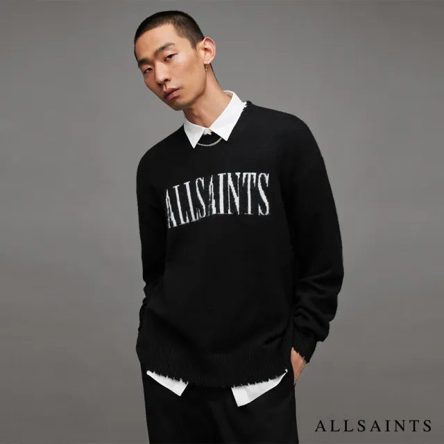 【ALLSAINTS】LUKA SAINTS 羊毛針織上衣BLK/TRADITIONAL WT MK048Z(常規版型)