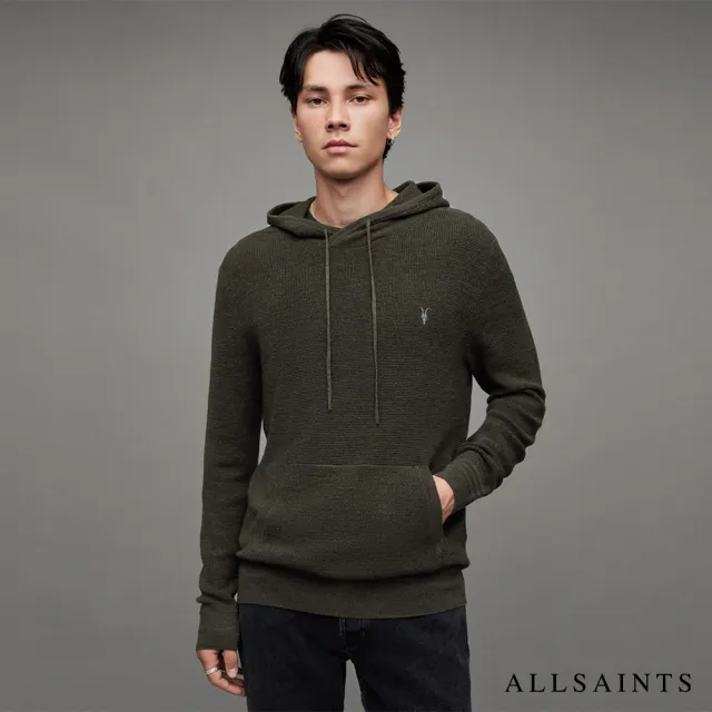 【ALLSAINTS】IVAR 羊毛針織連帽上衣RYE GRASS GREEN ML MK055P(常規版型)