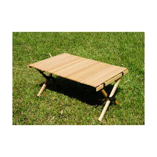 【NUIT 努特】木匠櫸木蛋捲桌 90 x 60 快速可搭起 鋁捲桌 咖啡桌 木捲桌 露營 戶外(NTT28)