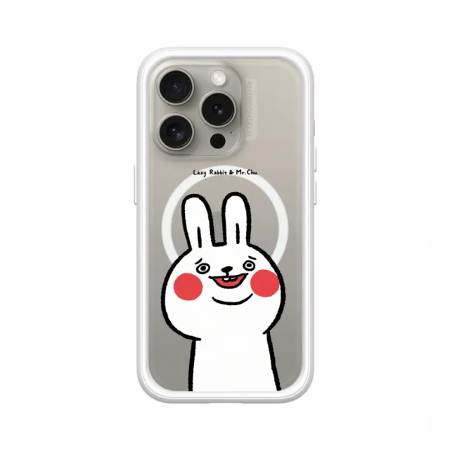 【RHINOSHIELD 犀牛盾】iPhone 15/Plus/Pro/Max Mod NX MagSafe兼容 手機殼/傻笑(懶散兔與啾先生)