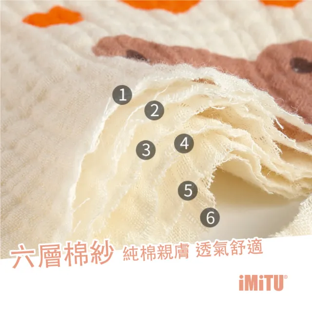 【imitu 米圖】360度防水花瓣多彩圍兜-六層紗純棉口水巾(三入組)