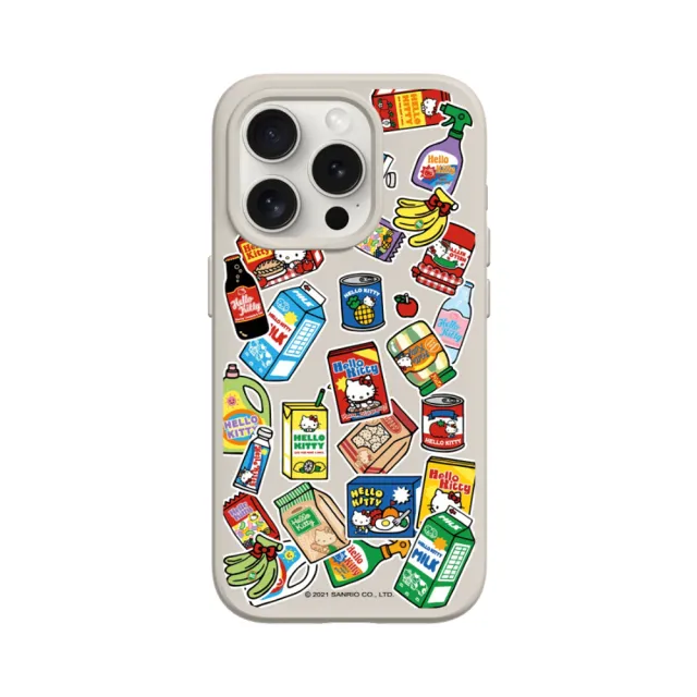 【RHINOSHIELD 犀牛盾】iPhone 15/Plus/Pro/Max SolidSuit背蓋手機殼/Sticker-Supermarket(Hello Kitty)