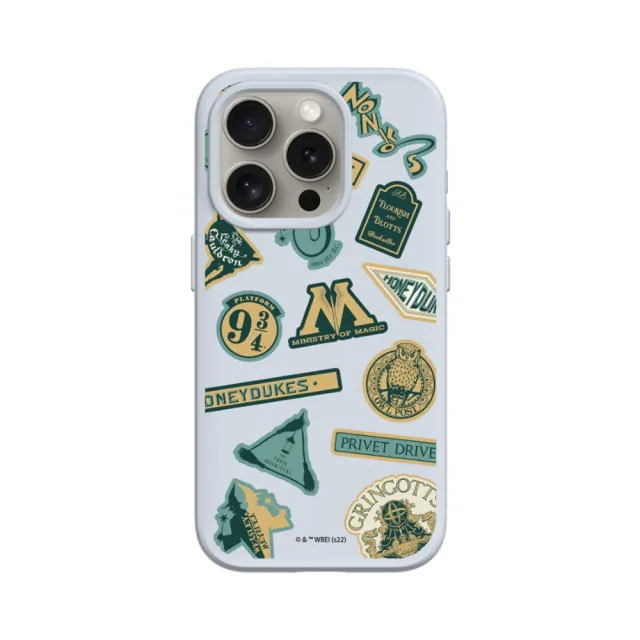 【RHINOSHIELD 犀牛盾】iPhone 15/Plus/Pro/Max SolidSuit背蓋手機殼/Sticker-Wizarding World(哈利波特)