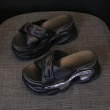 【HMH】坡跟拖鞋 厚底拖鞋 交叉拖鞋/時尚辮條交叉造型坡跟厚底拖鞋(黑)