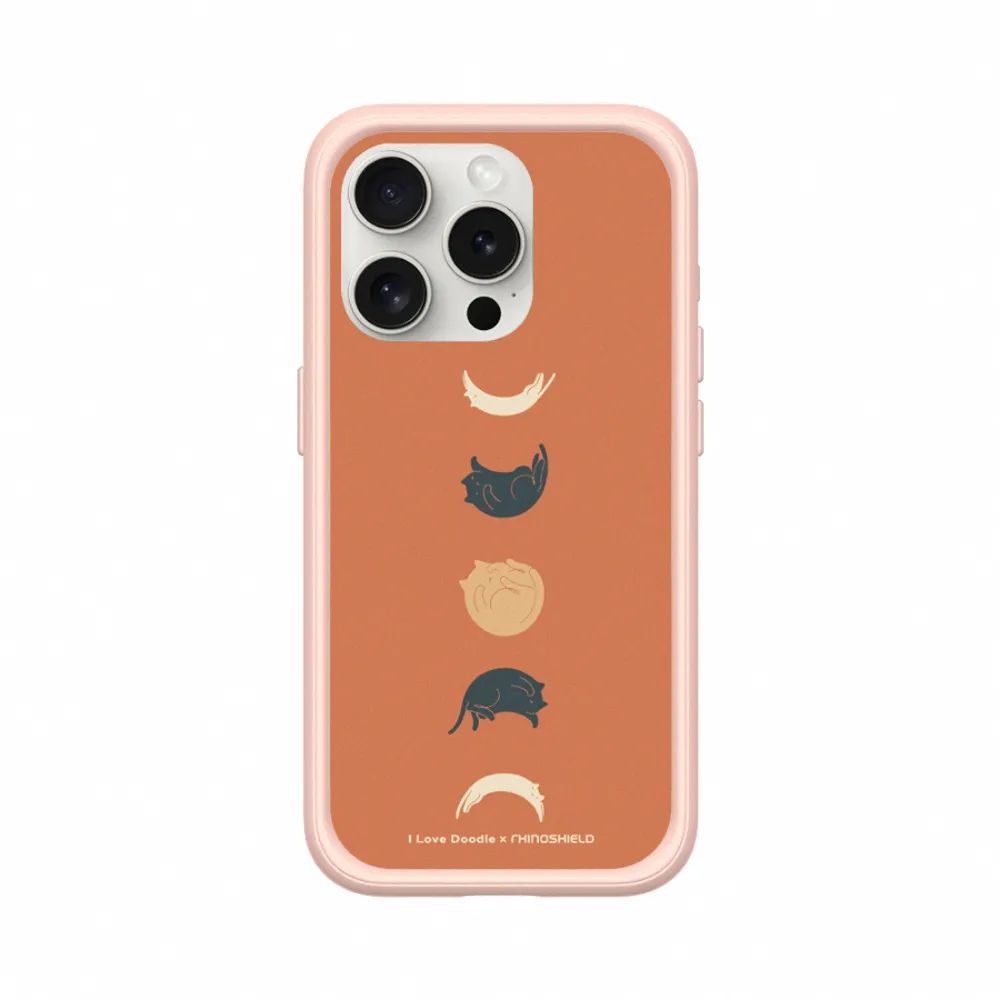 【RHINOSHIELD 犀牛盾】iPhone 15/Plus/Pro/Max Mod NX MagSafe兼容 手機殼/貓咪月象-橘(I Love Doodle)