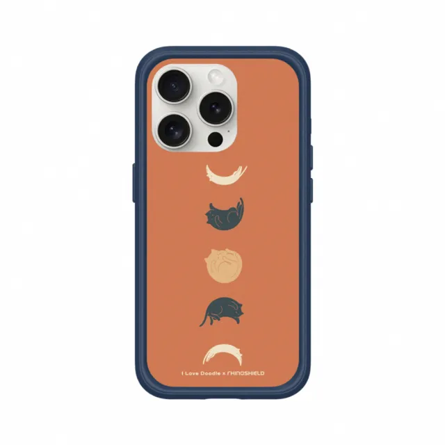 【RHINOSHIELD 犀牛盾】iPhone 15/Plus/Pro/Max Mod NX MagSafe兼容 手機殼/貓咪月象-橘(I Love Doodle)