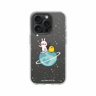 【RHINOSHIELD 犀牛盾】iPhone 15/Plus/15 Pro/Max Clear透明防摔手機殼/小宇宙(懶散兔與啾先生)
