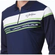 【Jack Nicklaus 金熊】GOLF男款彈性條紋印花吸濕排汗POLO衫/高爾夫球衫(深藍色)