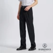 【BARONECE 百諾禮士】男款 縲縈混紡直紋打褶西裝長褲-深灰色(1198846-97)