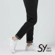 【SKY YARD】網路獨賣款-素色親膚休閒彈性長褲(黑色)