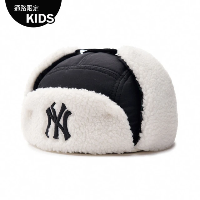MLB 童裝 毛絨遮耳帽 護耳棒球帽 雷鋒帽 FLEECE飛行帽 紐約洋基隊(7AWMB0736-50BKS)