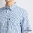 【BARONECE 百諾禮士】男款 天竹混紡格紋短袖休閒襯衫-藍綠色(1198193-43)