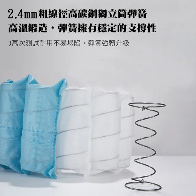 【本木】本木-五星飯店專用 天絲抗菌天然乳膠2.4mm硬獨立筒床墊(單人3尺)