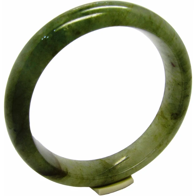 小樂珠寶 翡翠手鐲淡波菜綠天然A貨玉鐲(手圍18.3號 內徑