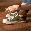 【SNOOPY 史努比】綁帶帆布鞋-綠(帆布鞋 經典 女鞋 基本款 低筒)