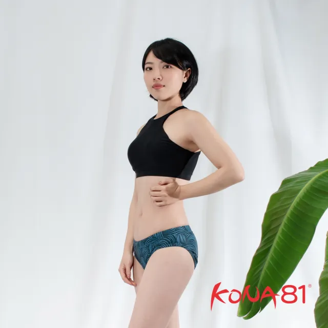 【酷吶81 KONA81】比基尼 削肩 抗UV(削肩高領後拉鍊設計 附可拆柔軟胸墊)