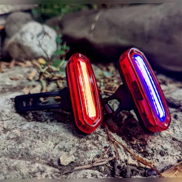 【May Shop】紅色自行車尾燈USB充電警示燈山地車騎行尾燈單車配件(USB充電頭燈)