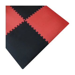 【Abuns】摩登紅黑雙色62CM大巧拼地墊-附贈邊條(32片裝-適用4坪)