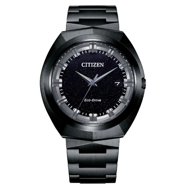 【CITIZEN 星辰】GENTS 無際星輝限定款 流線設計 光動能不鏽鋼腕錶-黑42.5mm(BN1015-52E)