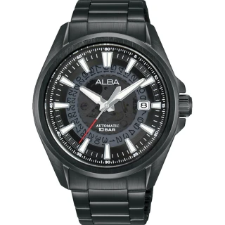【ALBA】雅柏 Active 鏤空透視機械錶 43mm 黑(AU4025X1／Y675-X008SD)