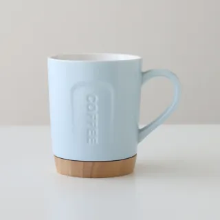 【Just Home】拿鐵時光陶瓷馬克杯420ml 藍色(杯子 陶瓷杯 馬克杯)
