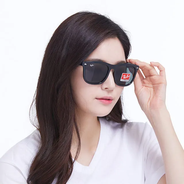 【RayBan 雷朋】亞洲版 時尚大鏡面偏光太陽眼鏡 RB4260D 601/9A 黑框抗UV墨綠偏光鏡片 公司貨