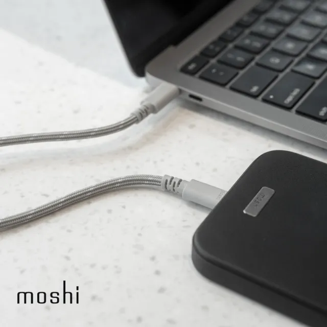 【moshi】Integra USB-C to USB-C 240W/480Mbps 充電傳輸編織線(0.3m)