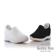 【Keeley Ann】羊皮透氣內增高休閒鞋(黑色376822310-Ann系列)