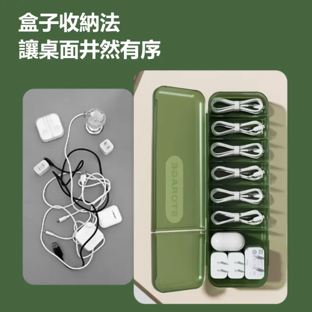 【Dagebeno荷生活】雙邊開蓋型充電線充電頭收納盒 大容量電線傳輸線分類盒(4入)