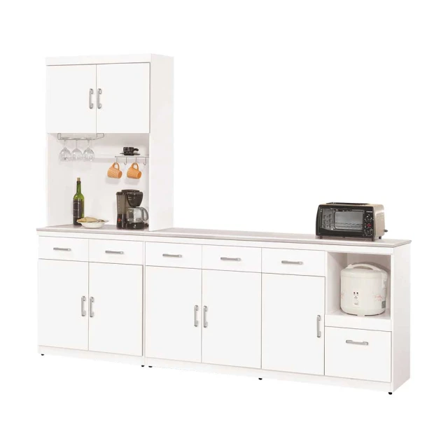 BODEN 米德菲5.4尺白色石面收納餐櫃/碗盤櫃/置物矮櫃