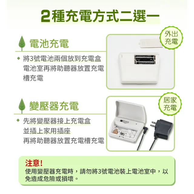 【Mimitakara 耳寶】充電式耳內型助聽器 6SA2(輕中度聽損適用)