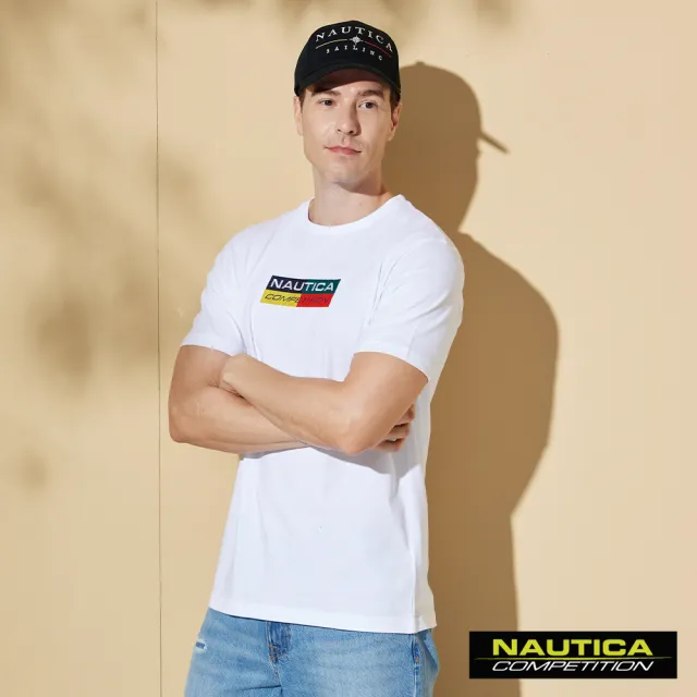 【NAUTICA】男裝 COMPETITION簡約休閒短袖T恤(白)