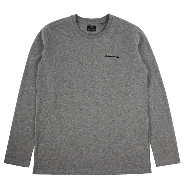 【DeveUP】『DeveUP』棉質長袖圓領LOGO-TEE(產品編號 : D02403 麻花灰)