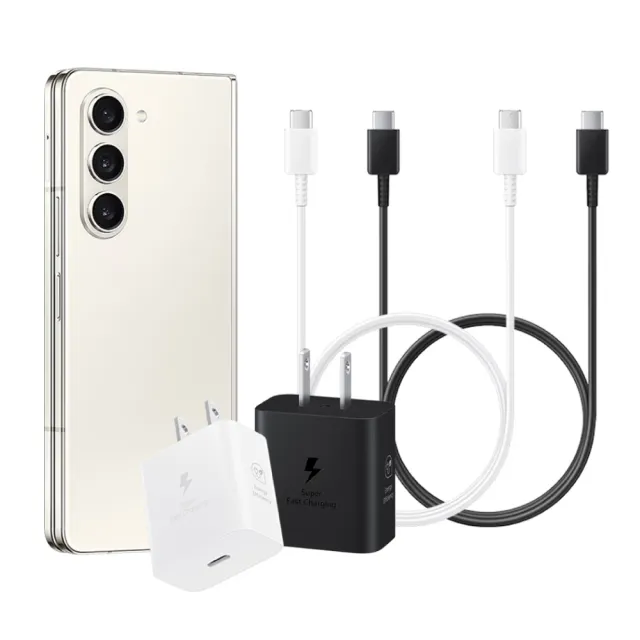 【Samsung 三星】原廠新款 25W 超級快充頭 + 雙Type C線 T2510 / 支援Z Fold7 Flip7(盒裝組)